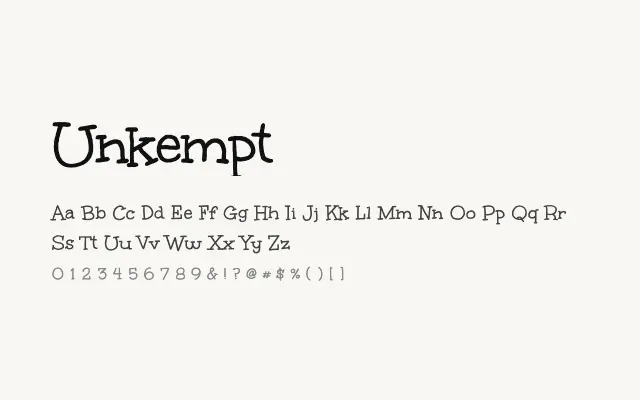Unkempt specimen from Google Fonts