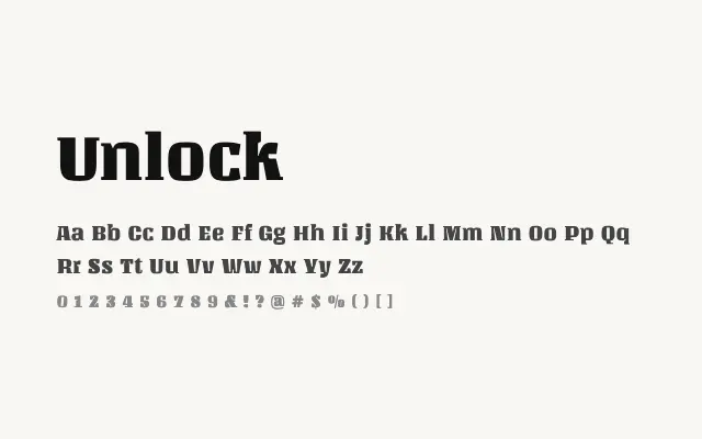 Unlock specimen from Google Fonts