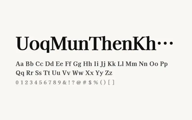 UoqMunThenKhung specimen from Google Fonts