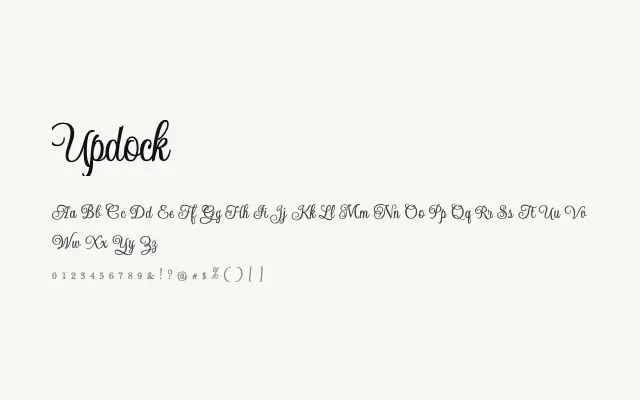 Updock specimen from Google Fonts