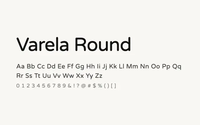 Varela Round specimen from Google Fonts