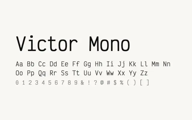 Victor Mono specimen from Google Fonts