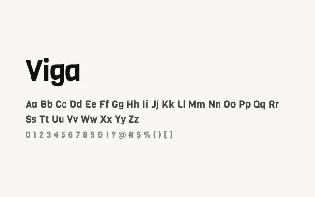 Viga specimen from Google Fonts