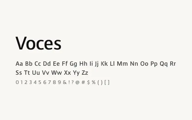 Voces specimen from Google Fonts
