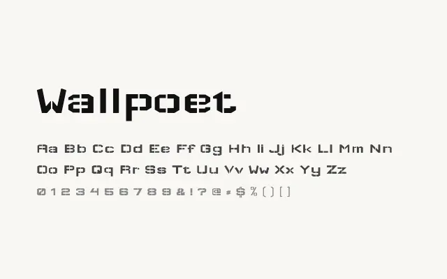 Wallpoet specimen from Google Fonts