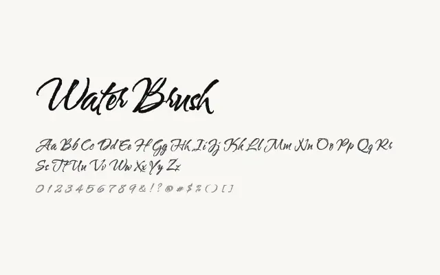 Water Brush specimen from Google Fonts