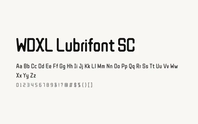 WDXL Lubrifont SC specimen from Google Fonts