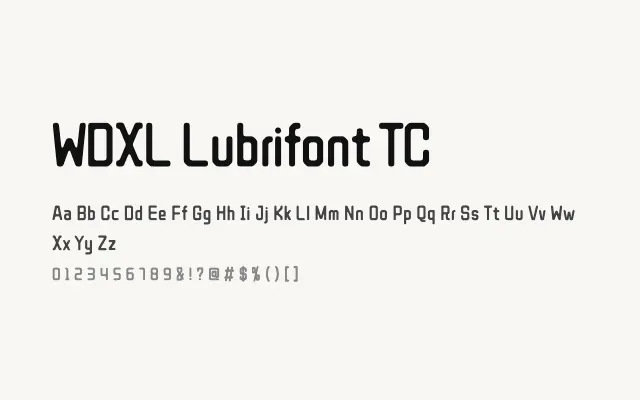 WDXL Lubrifont TC specimen from Google Fonts