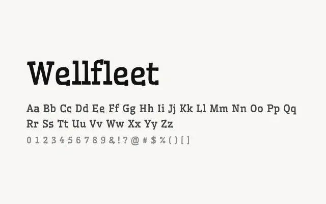 Wellfleet specimen from Google Fonts