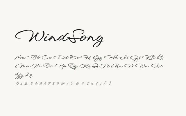 WindSong specimen from Google Fonts