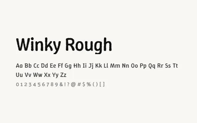 Winky Rough specimen from Google Fonts