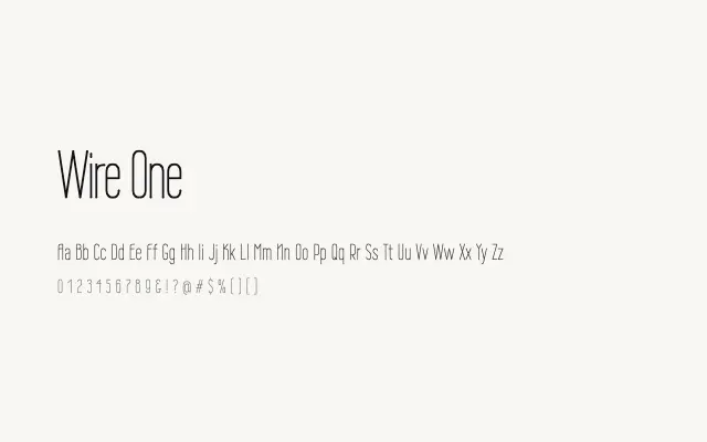 Wire One specimen from Google Fonts