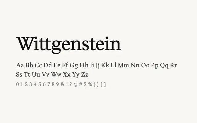 Wittgenstein specimen from Google Fonts