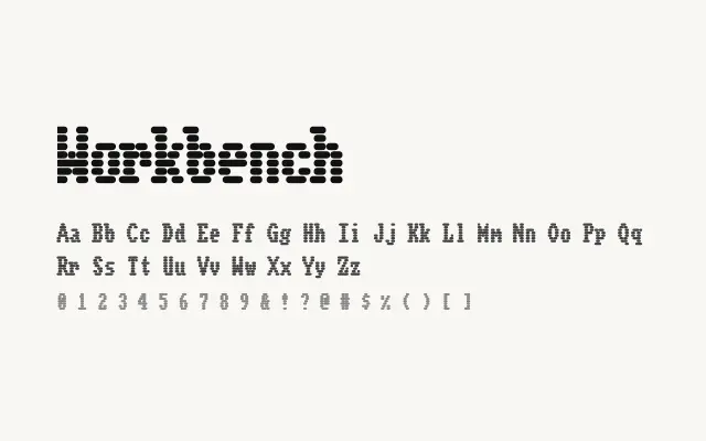 Workbench specimen from Google Fonts