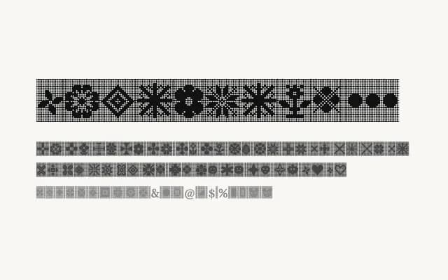Yarndings 20 Charted specimen from Google Fonts