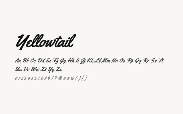 Yellowtail specimen from Google Fonts