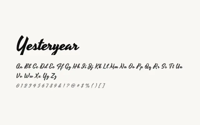 Yesteryear specimen from Google Fonts