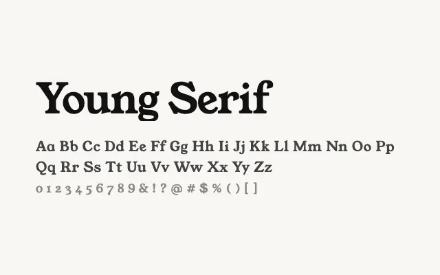 Young Serif specimen from Google Fonts