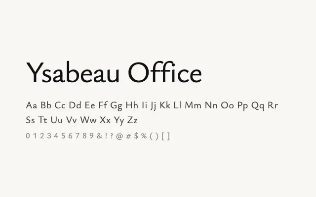 Ysabeau Office specimen from Google Fonts