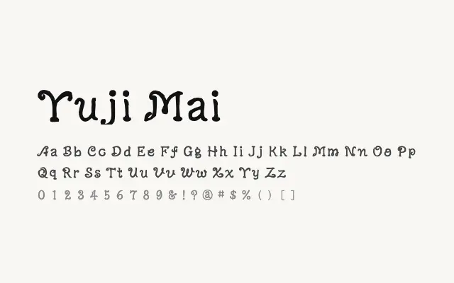 Yuji Mai specimen from Google Fonts