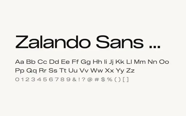 Zalando Sans Expanded specimen from Google Fonts