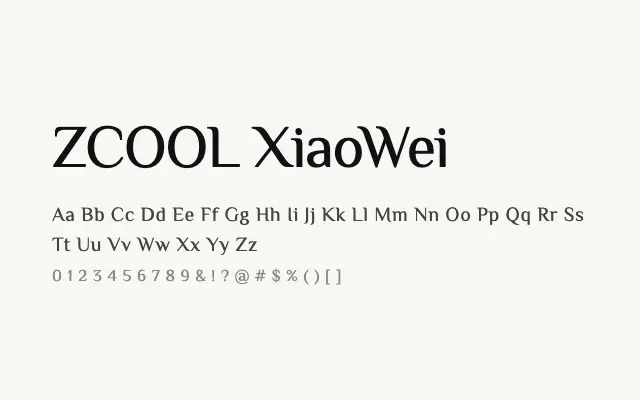 ZCOOL XiaoWei specimen from Google Fonts