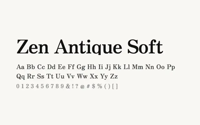Zen Antique Soft specimen from Google Fonts