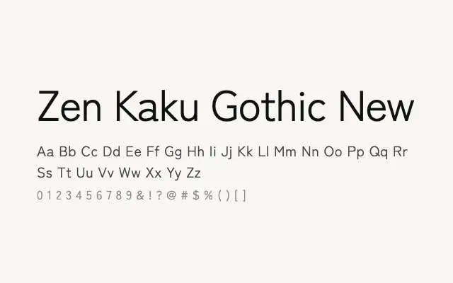 Zen Kaku Gothic New specimen from Google Fonts