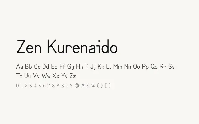 Zen Kurenaido specimen from Google Fonts