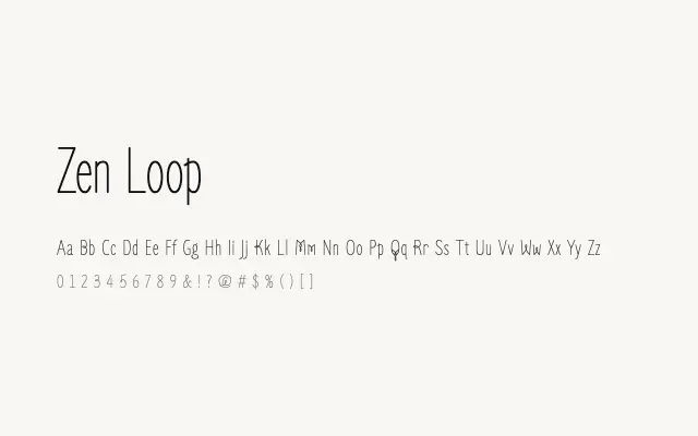 Zen Loop specimen from Google Fonts