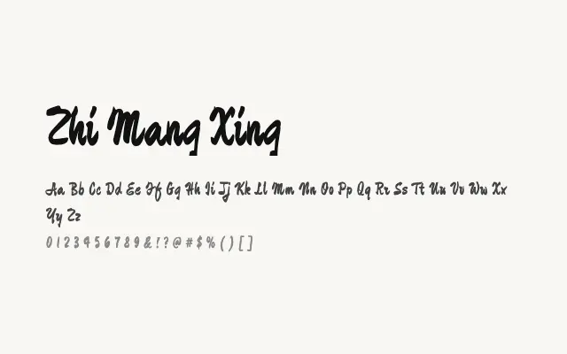 Zhi Mang Xing specimen from Google Fonts