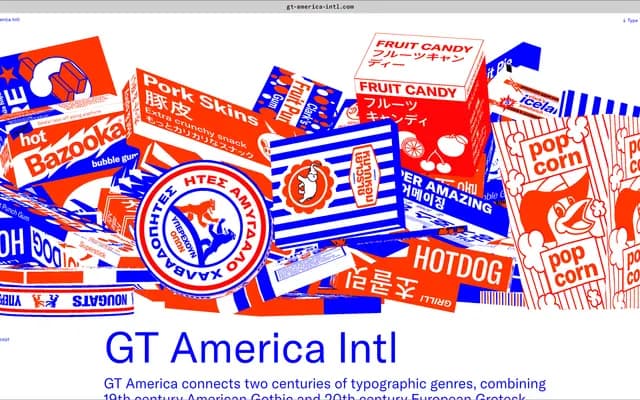 GT America Intl Collection specimen from Grilli Type