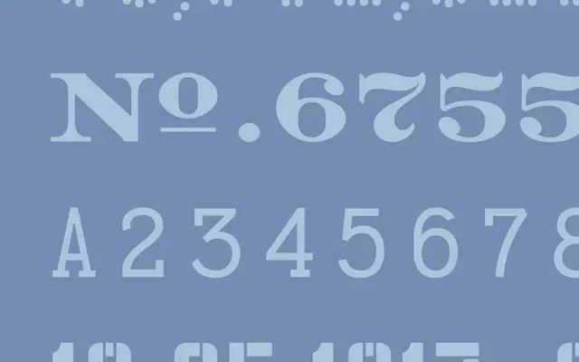 Numbers specimen from Hoefler & Co