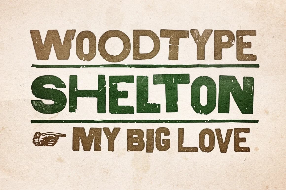 Shelton specimen from HvD Fonts