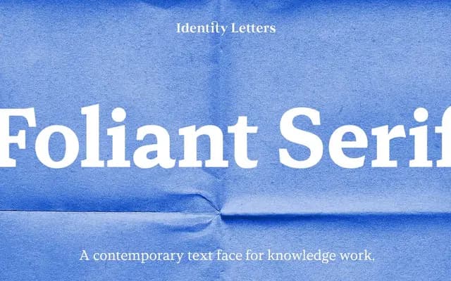 Foliant Serif specimen from Identity Letters