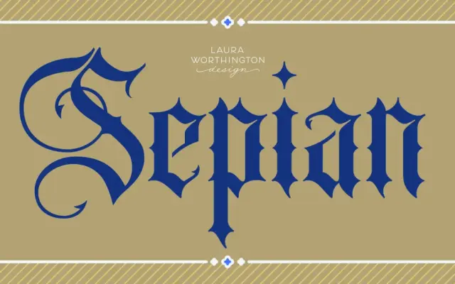 Sepian specimen from Laura Worthington Design