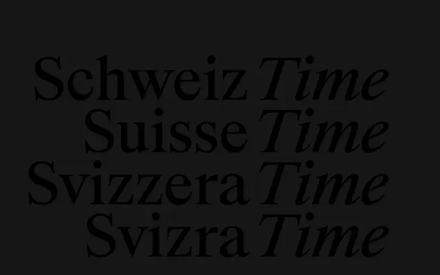 SwissTime specimen from Newglyph