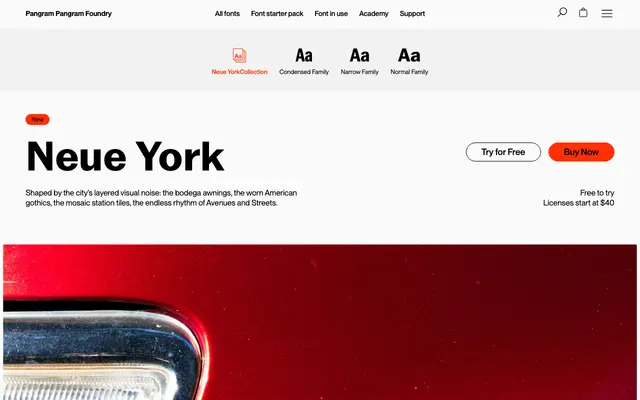PP Neue York specimen from Pangram Pangram Foundry
