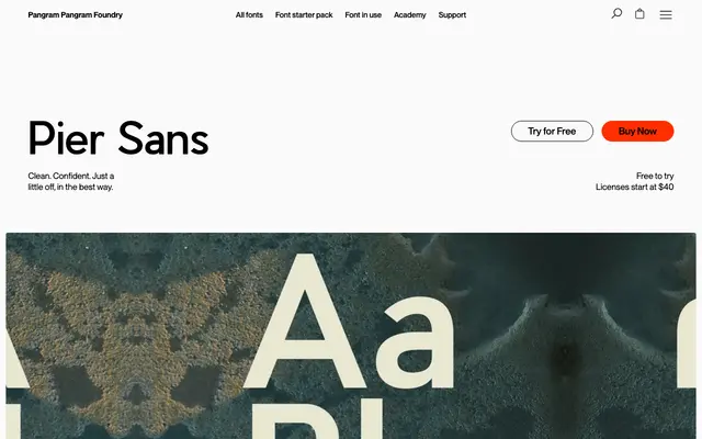 PP Pier Sans specimen from Pangram Pangram Foundry