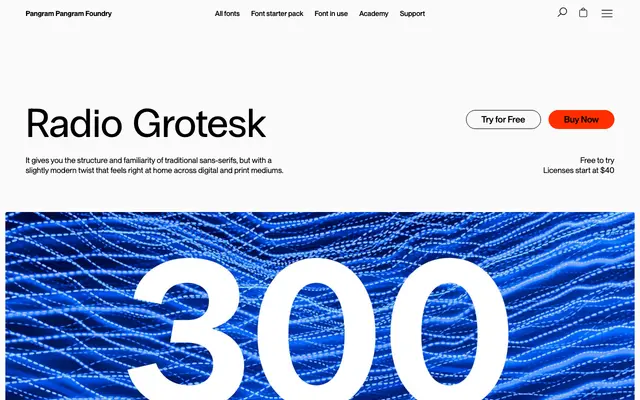 PP Radio Grotesk specimen from Pangram Pangram Foundry