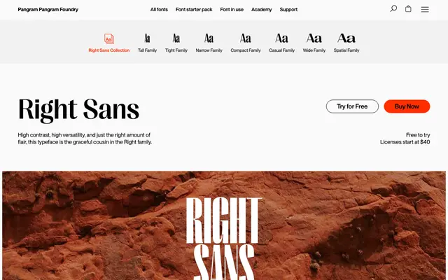PP Right Sans specimen from Pangram Pangram Foundry