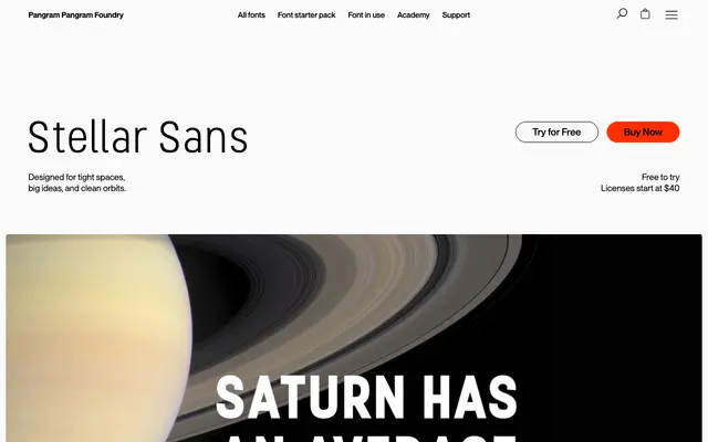 PP Stellar Sans specimen from Pangram Pangram Foundry