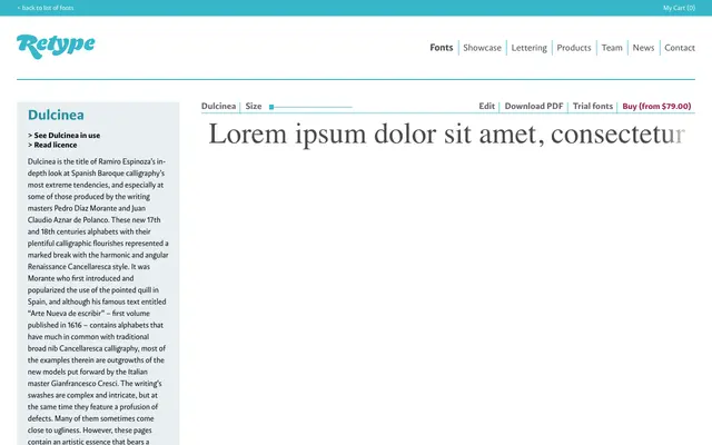 Dulcinea specimen from Retype