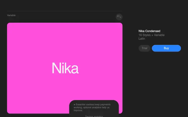 Nika Condensed specimen from Superior Type