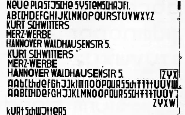 Architype Schwitters specimen from The Foundry Types