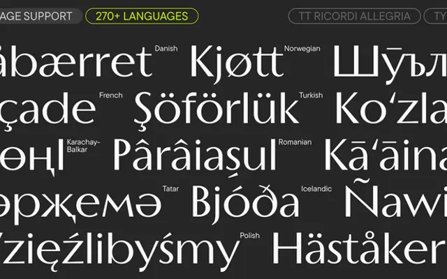 TT Ricordi Allegria specimen from TypeType