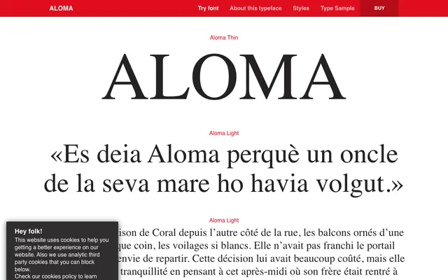 Aloma specimen from Typerepublic