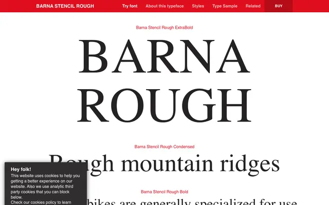 Barna Stencil Rough specimen from Typerepublic