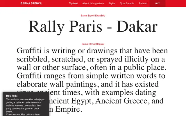 Barna Stencil specimen from Typerepublic