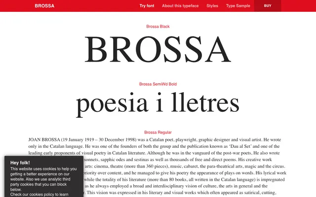 Brossa specimen from Typerepublic